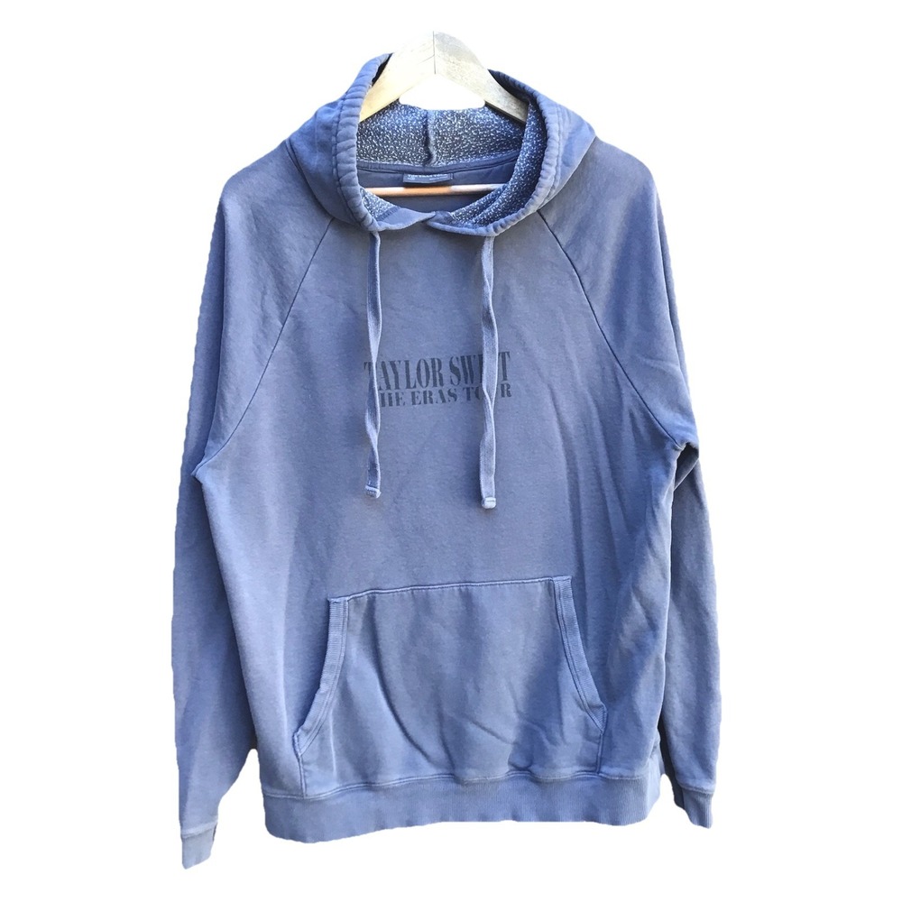 Taylor Swift The Eras Tour 2023-2024 Hoodie Blue Gray Small Distressed Faded